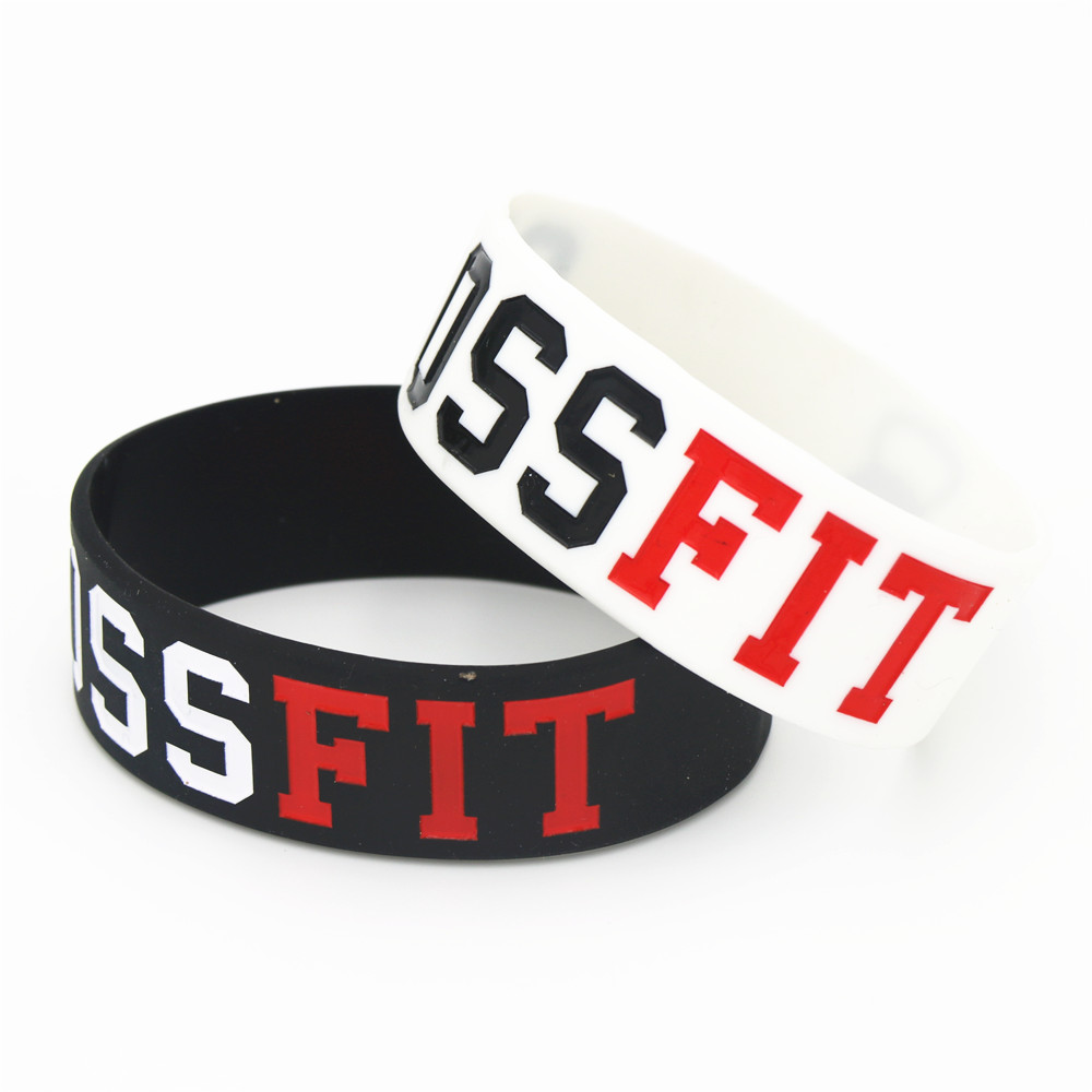 Crossfit Training Gear - 男性と女性のためのシリコンクロスブレスレット,新しいファッションジュエリー,黒,白,ラバー,リストバンド,Sh042,1個